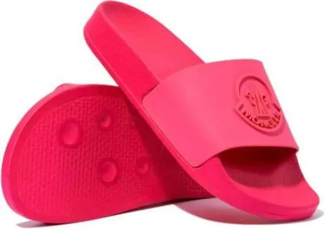 Moncler Enfant Basile logo-embossed slides Pink