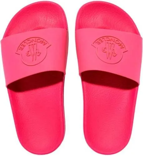 Moncler Enfant Basile logo-embossed slides Pink