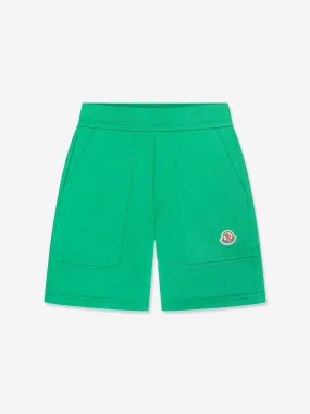 Moncler Enfant Boys Logo Shorts in Green