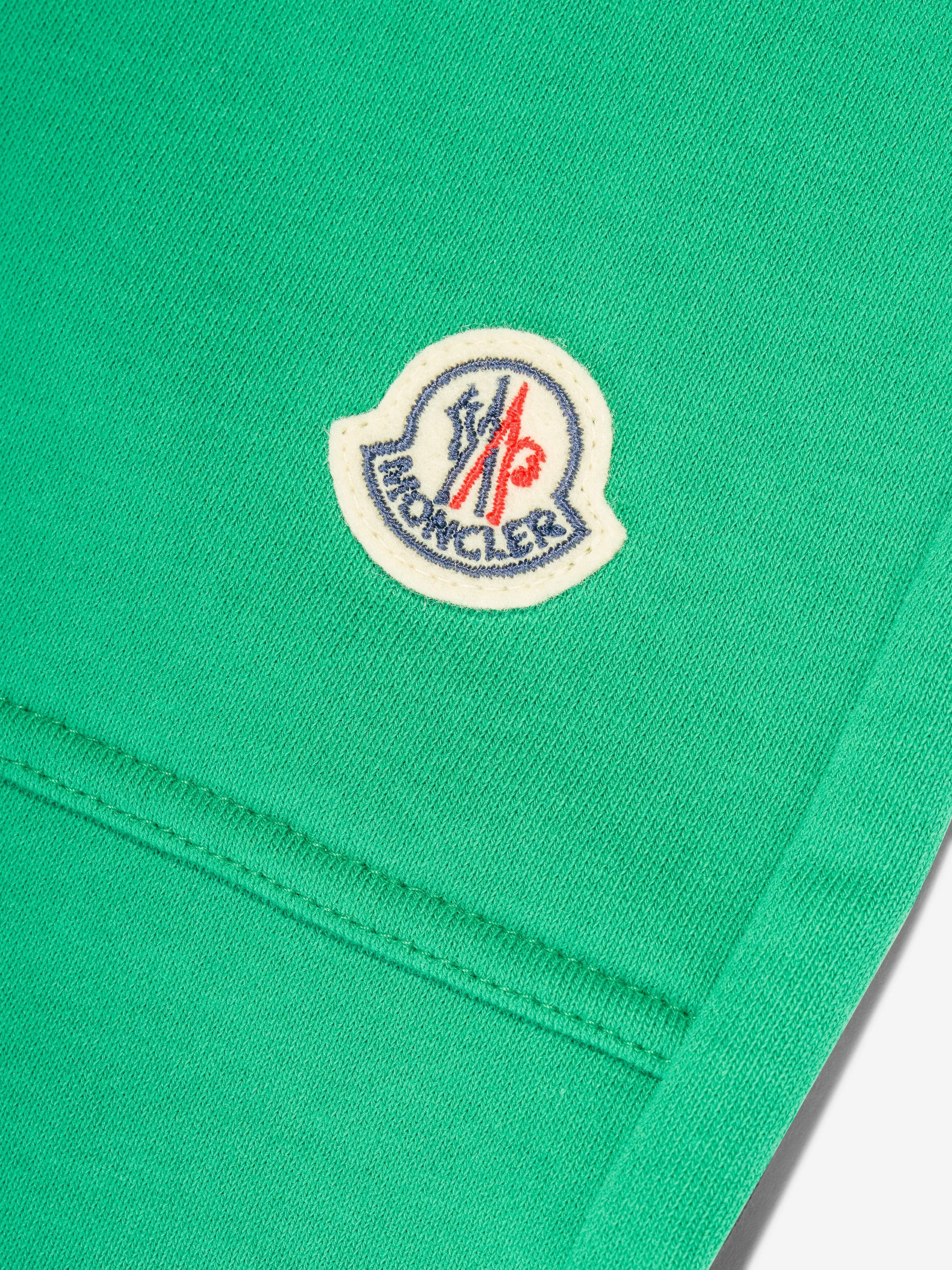 Moncler Enfant Boys Logo Shorts in Green