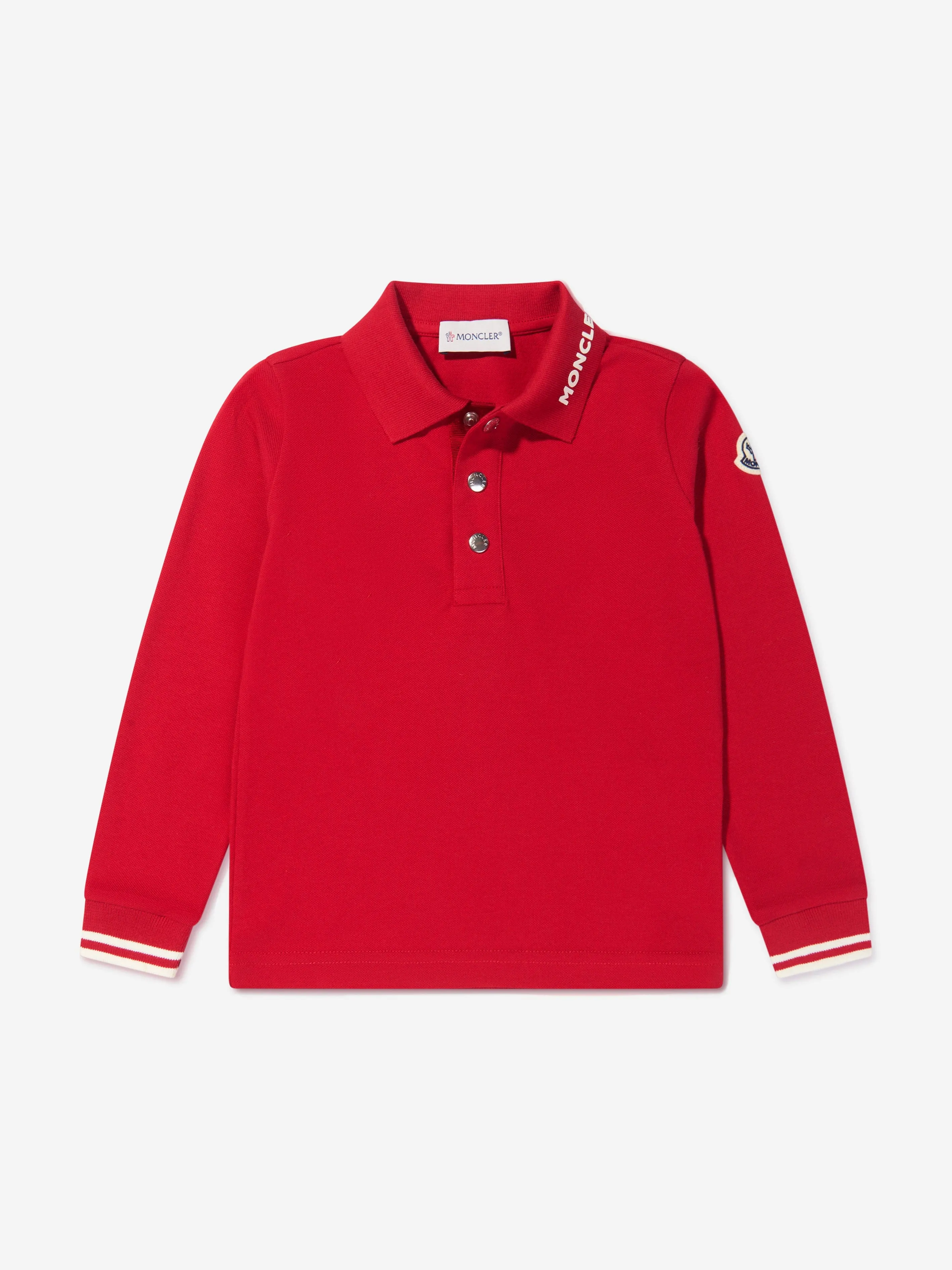 Moncler Enfant - Boys Long Sleeve Logo Polo Shirt | Childsplay Clothing