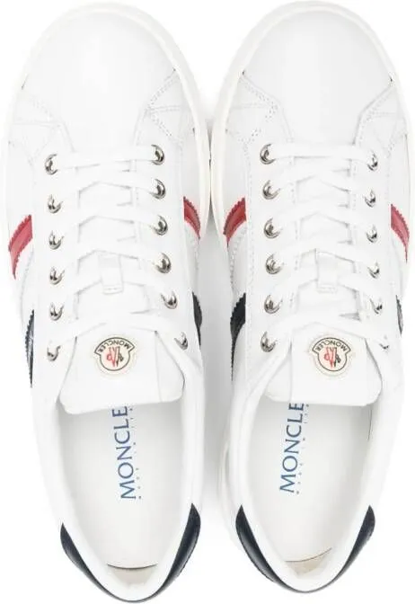 Moncler Enfant logo-print leather sneakers White