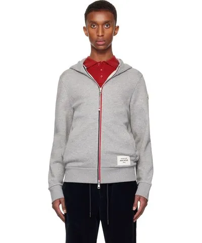 Moncler Gray Zip-Up Hoodie