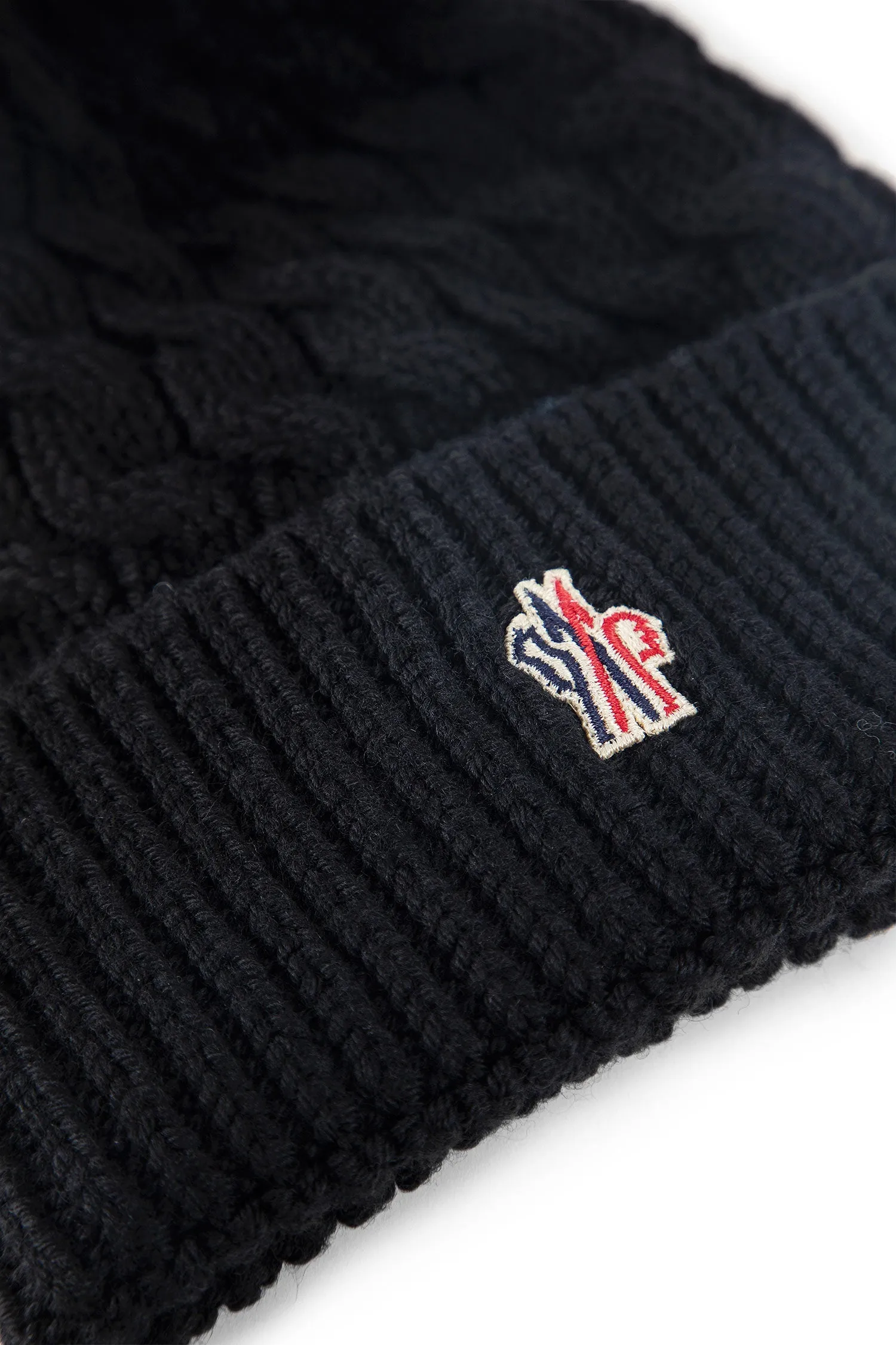 moncler grenoble wool beanie with pom pom