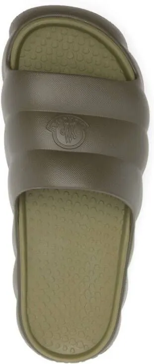 Moncler Lilo embossed-logo slides Green