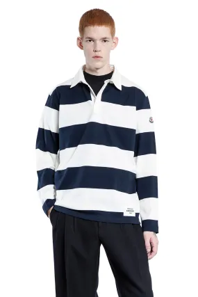 moncler striped long sleeve polo shirt