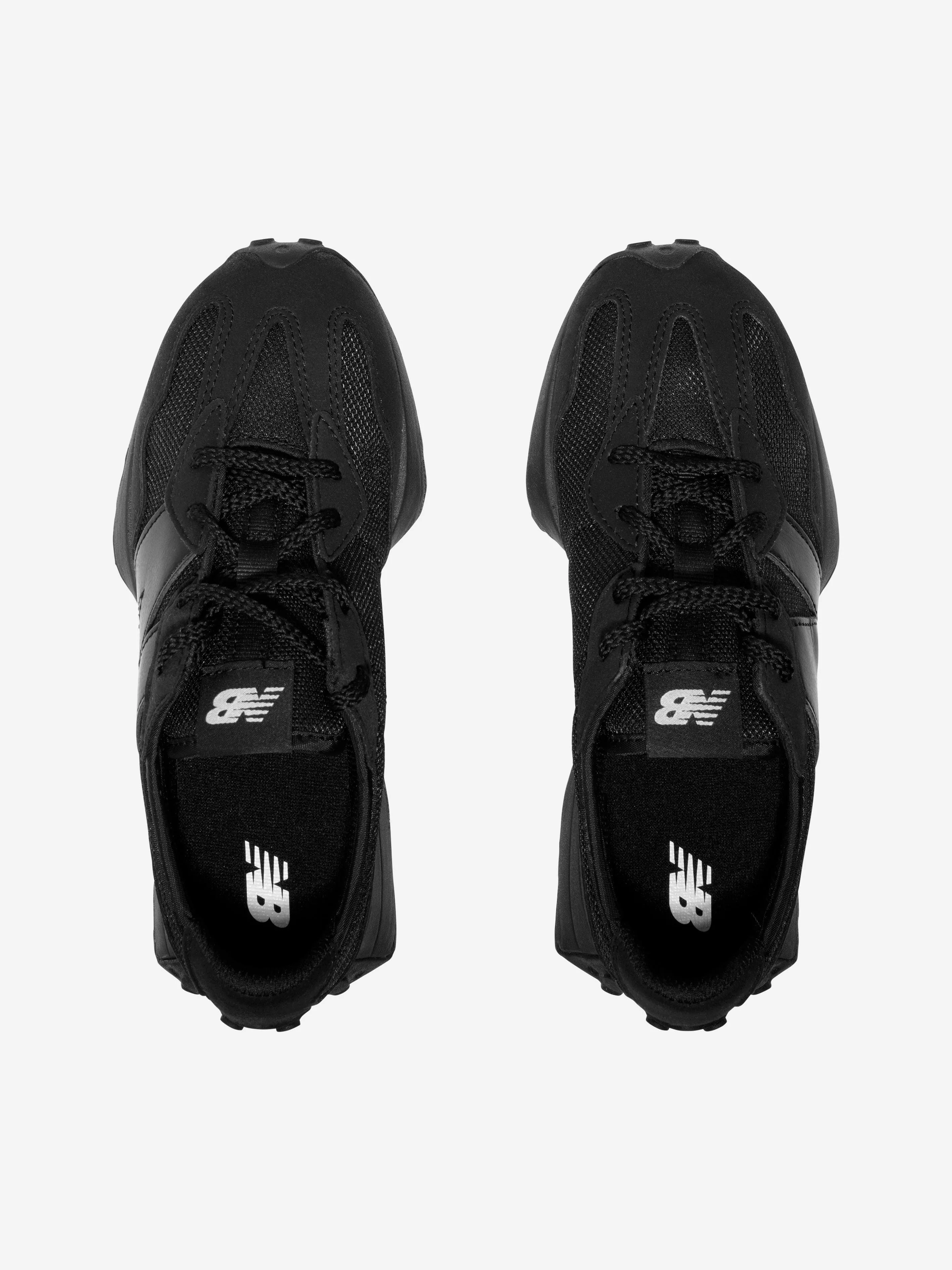 New Balance - Kids 327 Lace Up Logo Trainers in Black | Childsplay Clothing