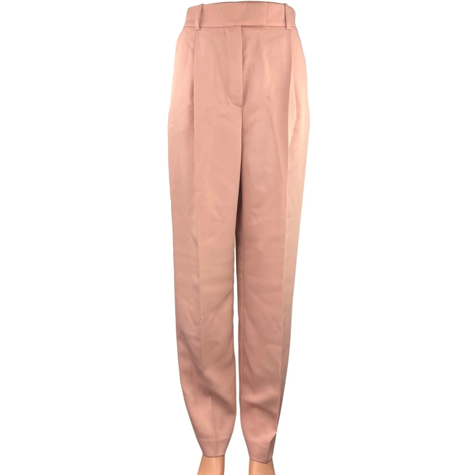 NEW Mango Pink High Rise Front Pleated Business Career Wide Leg Dress Pants 2