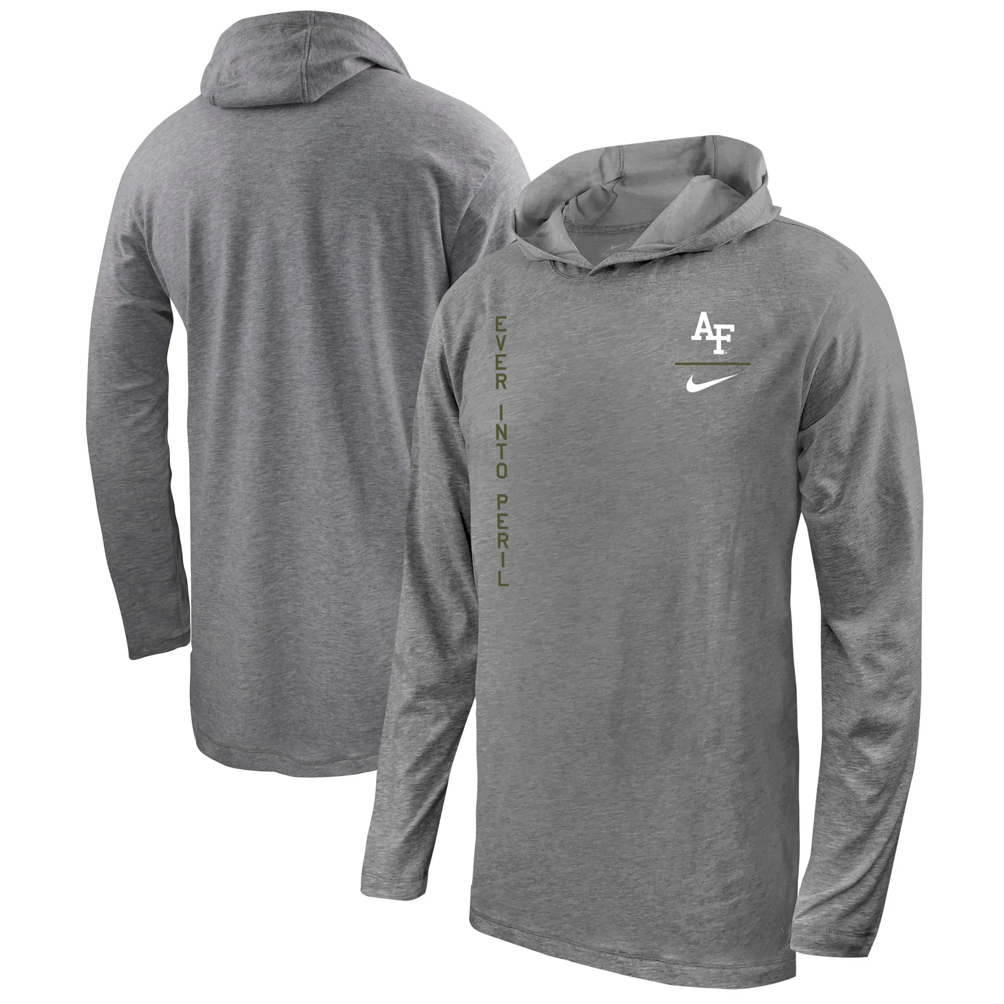 Nike  Air Force Falcons Heather Gray Rivalry Pullover Long Sleeve Hoodie T-Shirt