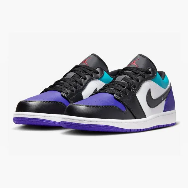 Nike air jordan 1 low (aqua/ white/ court purple/ tropical twist/ black) men us 8-13 553558-154