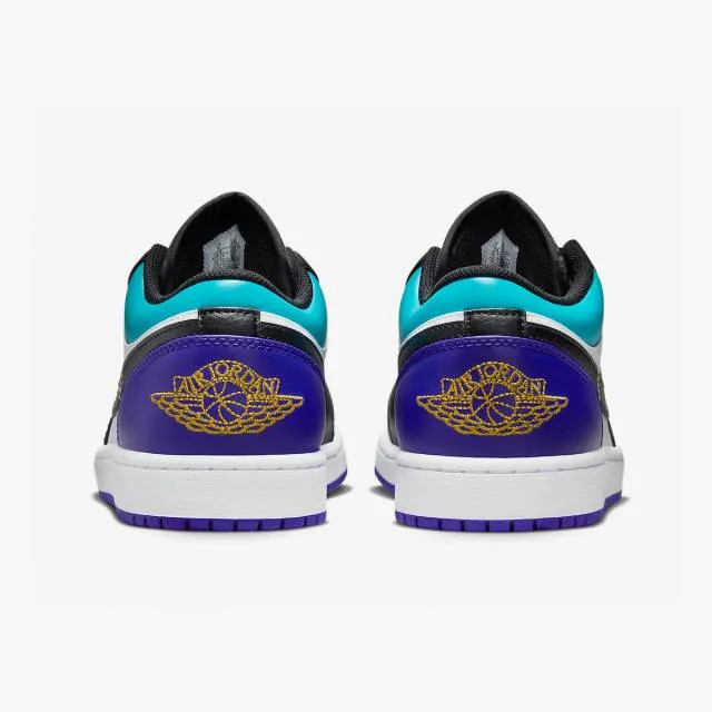 Nike air jordan 1 low (aqua/ white/ court purple/ tropical twist/ black) men us 8-13 553558-154