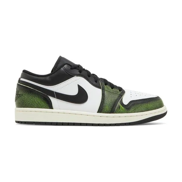 Nike air jordan 1 low se (wear-away electric green/ white/ black/ electric green/ sail) men us 8-13