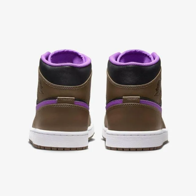 Nike air jordan 1 mid (palomino/ brown/ wild berry/ white/ p