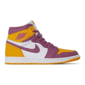 Nike air jordan 1 retro high og (brotherhood/ gold/ university gold/ light bordeaux/ white) men us 8