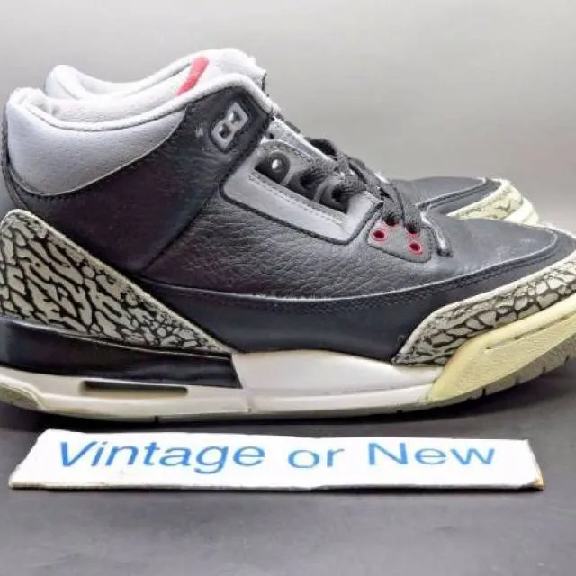 Nike Air Jordan III 3 Black Cement Retro GS 2011 sz 6Y