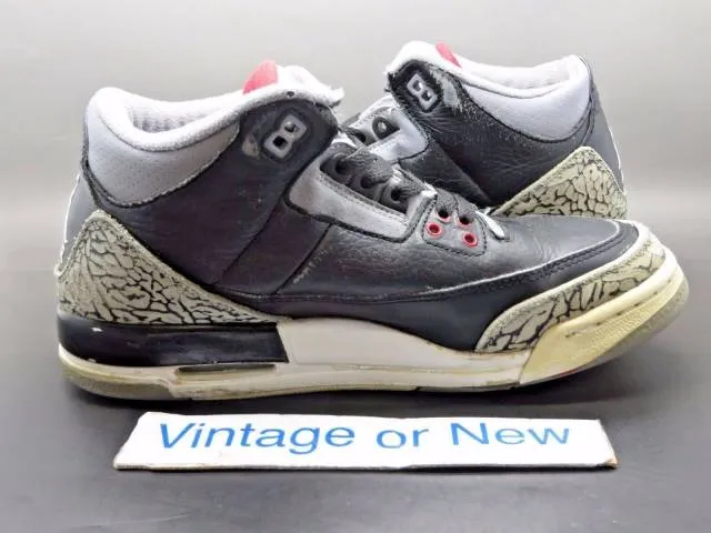 Nike Air Jordan III 3 Black Cement Retro GS 2011 sz 6Y