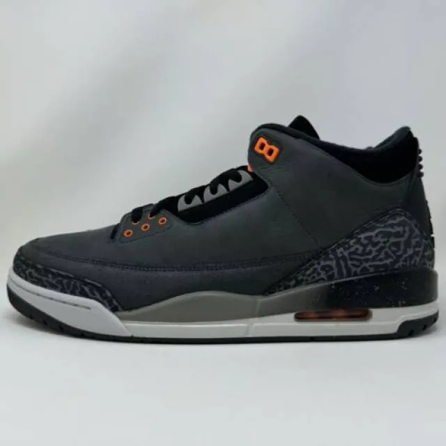 Nike air jordan retro iii 3 fear pack 2023 black orange men's size 12 ct8532-080