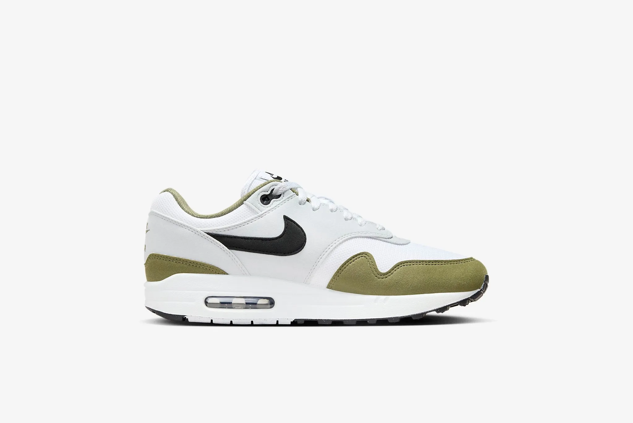 Nike Air Max 1  M - White / Black / Pure Platinum (Olive)