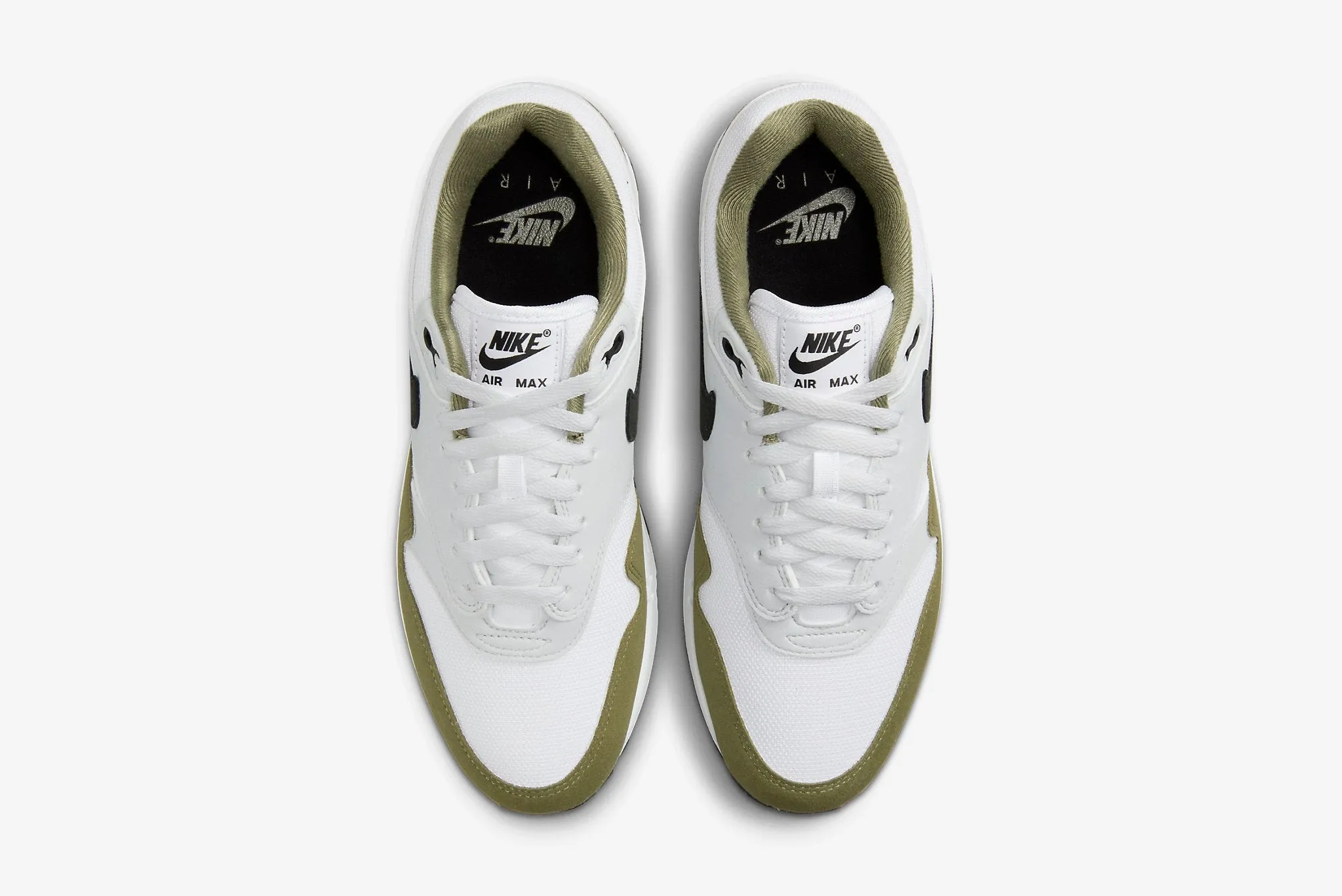 Nike Air Max 1  M - White / Black / Pure Platinum (Olive)