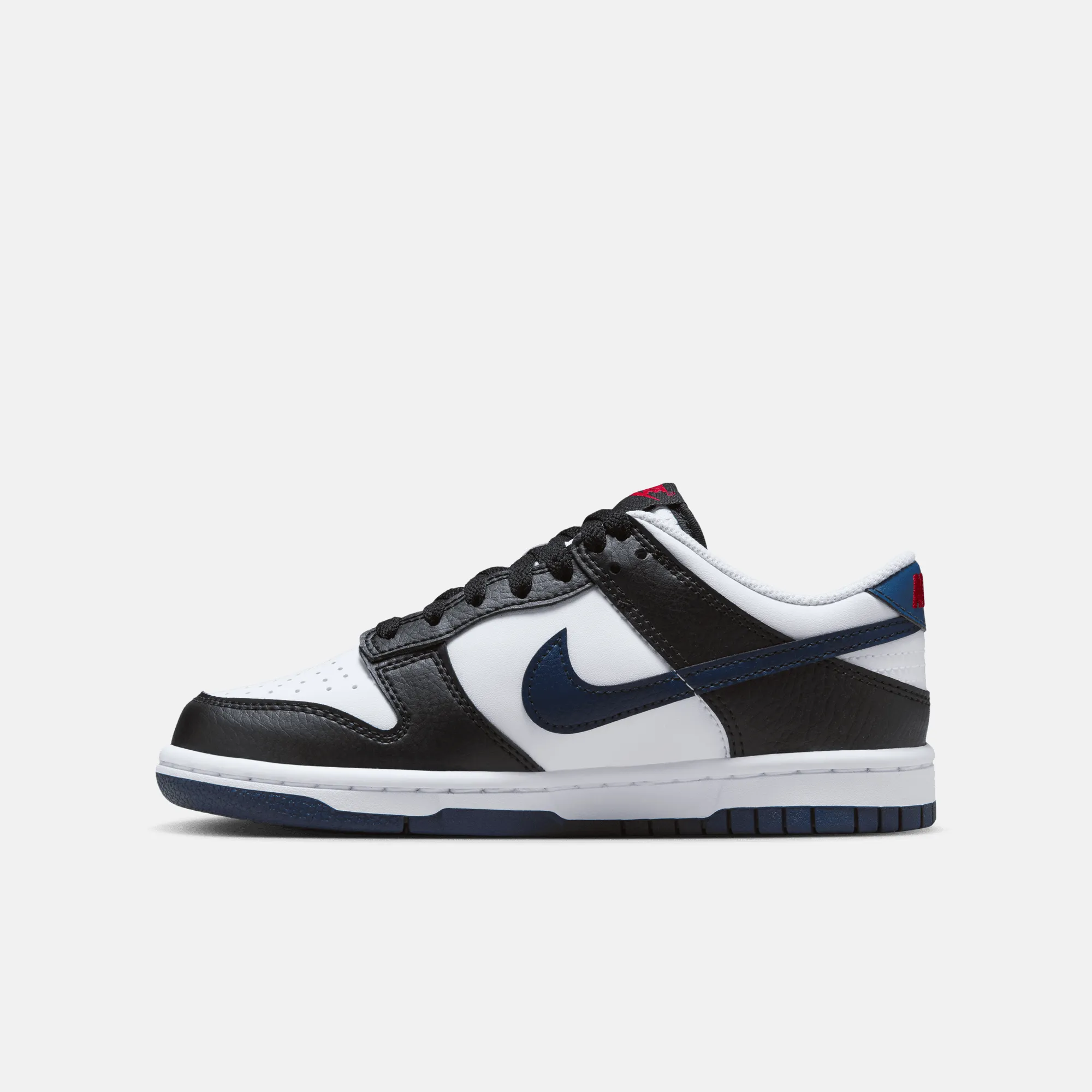 Nike Big Kids' Dunk Low Black White Midnight Navy (GS)