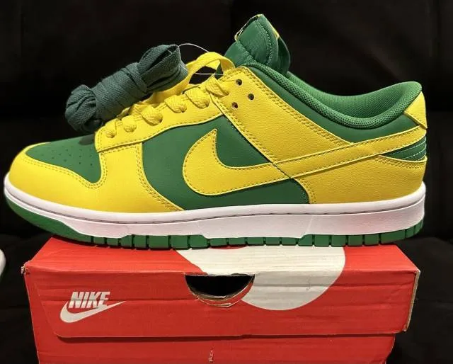 Nike dunk low retro bttys reverse brazil 11-14 apple green yellow