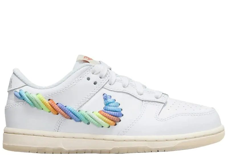 Nike Dunk Low SE Rainbow Lace Swoosh White (PS)