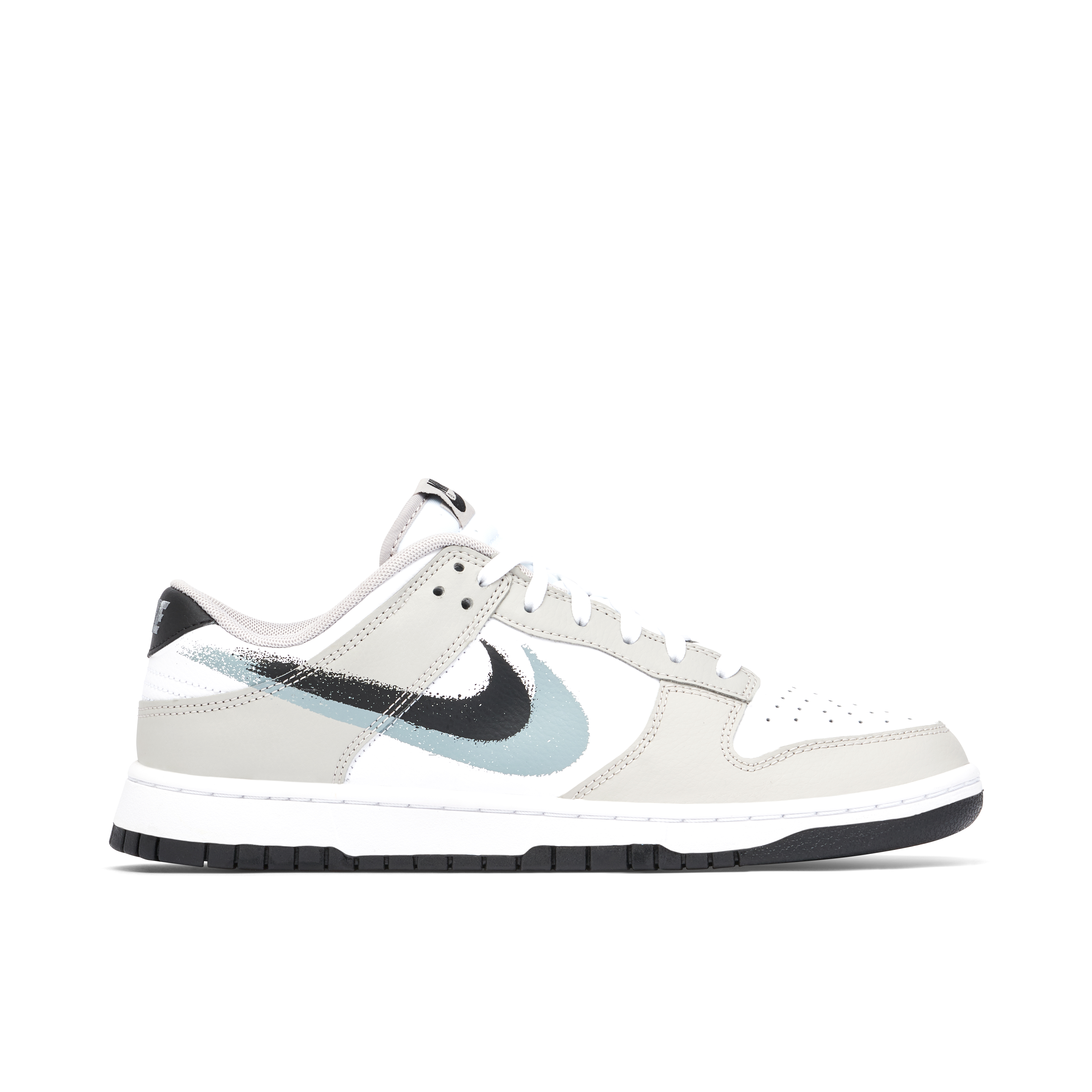 Nike Dunk Low Spray Paint Swoosh Grey White | FD0661-100 | Laced