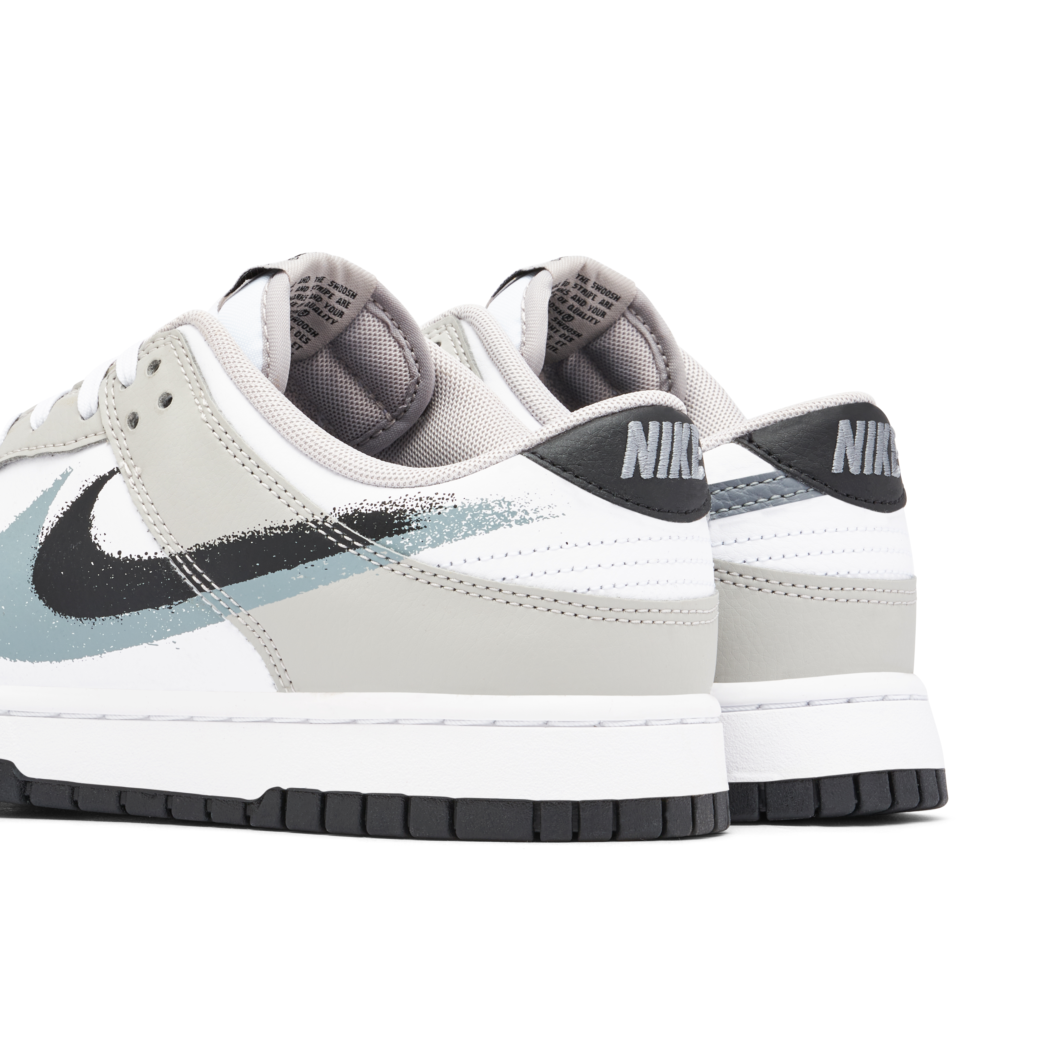 Nike Dunk Low Spray Paint Swoosh Grey White | FD0661-100 | Laced