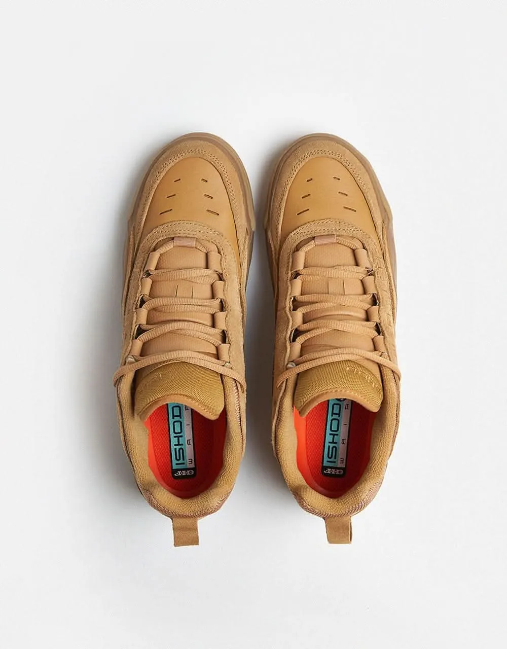 Nike SB Air Max Ishod Skate Shoes - Flax/Wheat-Flax-Safety Orange-Black-Gum Lt Brown