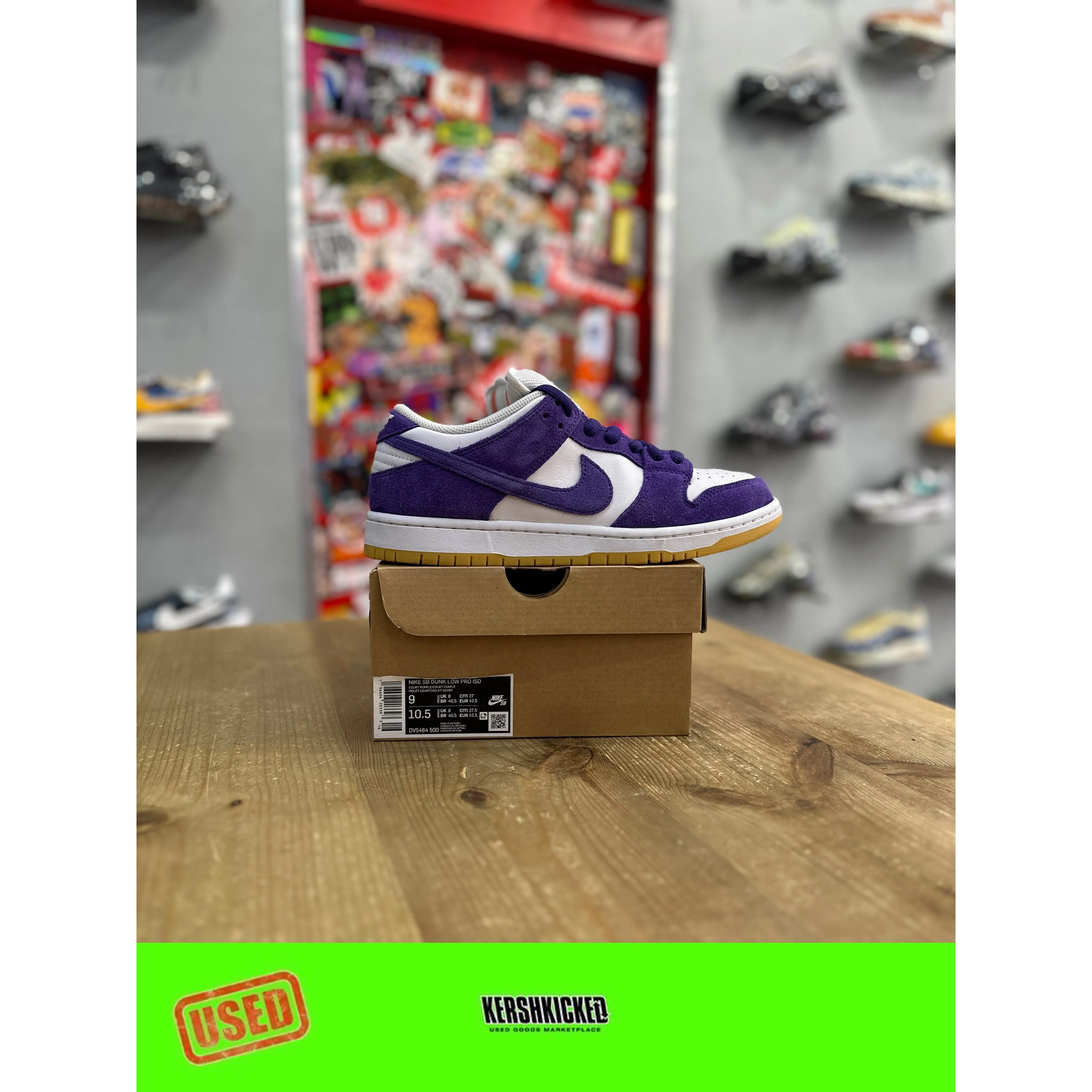 Nike SB Dunk Low Pro Iso Orange Label Court Purple UK 8