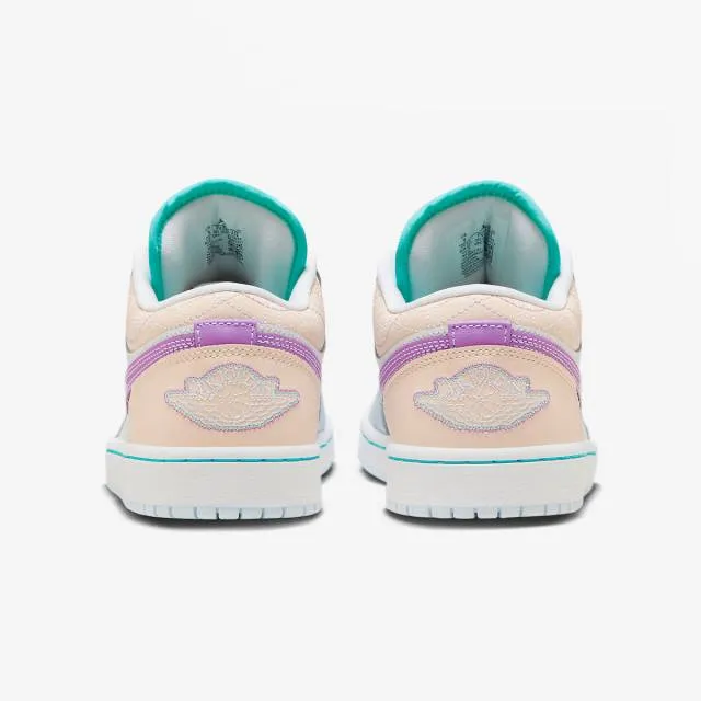 Nike women's air jordan 1 low (multi-color sashiko/ white/ white/ blue tint/ rush fuchsia) sizes 5-1