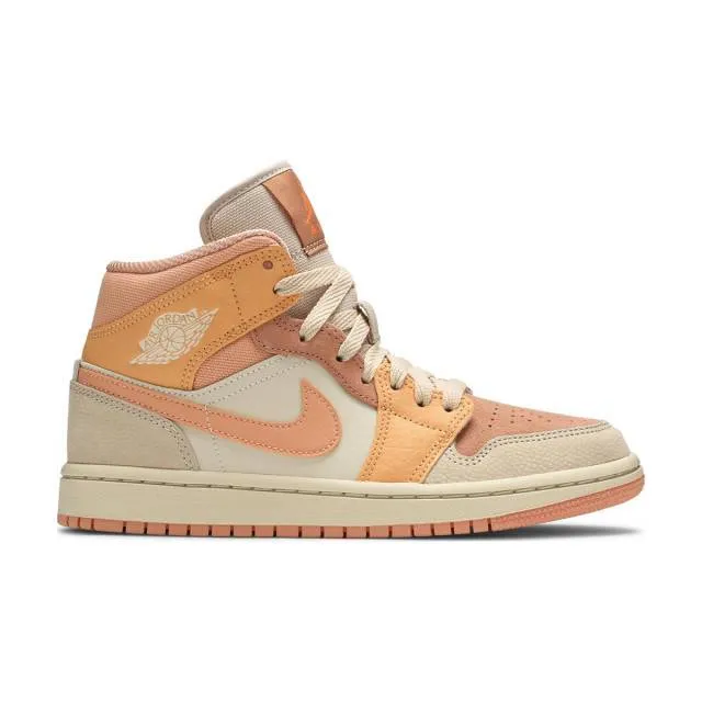 Nike women's air jordan 1 mid (apricot/ atomic orange/ apricot agate/ terra blush) sizes 6-10 dh4270