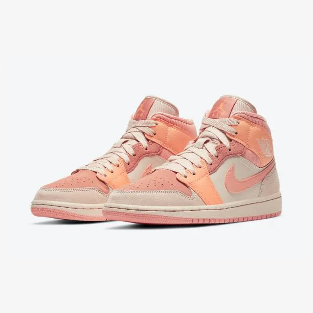 Nike women's air jordan 1 mid (apricot/ atomic orange/ apricot agate/ terra blush) sizes 6-10 dh4270