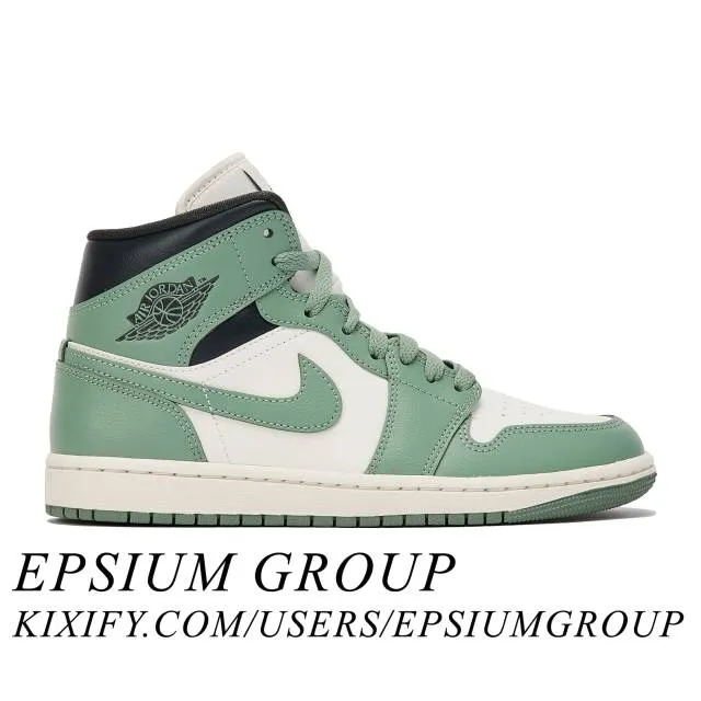 Nike women's air jordan 1 mid (jade smoke/ anthracite/ jade smoke/ sail/ legend sand) sizes 5-12 bq6472-130