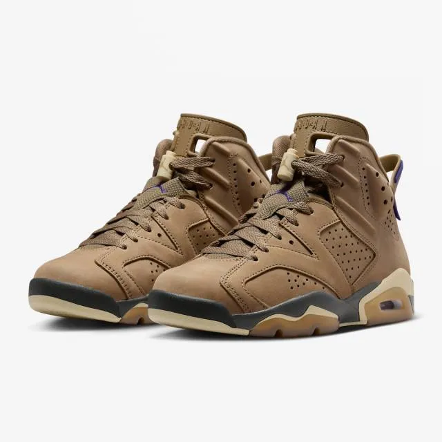 Nike women's air jordan 6 retro gore-tex (brown kelp/ team gold/ shadow brown/ court purple) women's us 5-12 fd1643-300