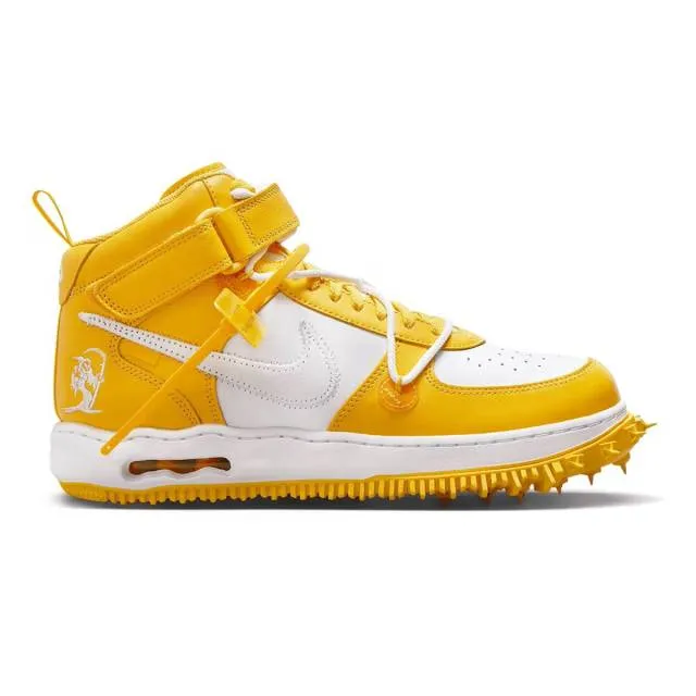 Off-white x nike air force 1 mid sp leather (varsity maize/ yellow/ white/ white/ varsity maize) men