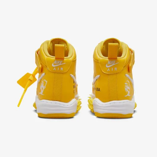 Off-white x nike air force 1 mid sp leather (varsity maize/ yellow/ white/ white/ varsity maize) men