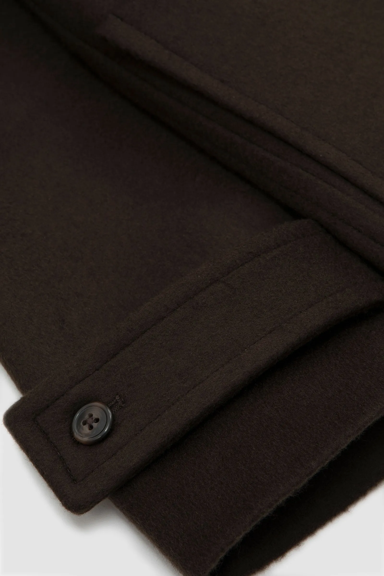 Officine Generale Barthelemy Jacket Itl. Piedye Wool Cashmere Dark Coffee