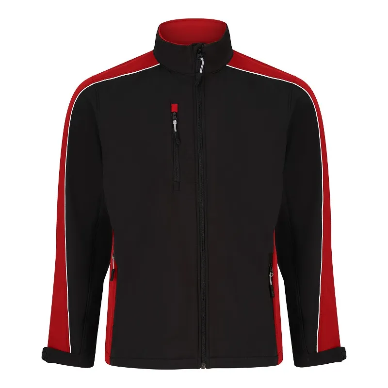 Orn Workwear Avocet Two-Tone Softshell Rain Jacket (Black/Red)