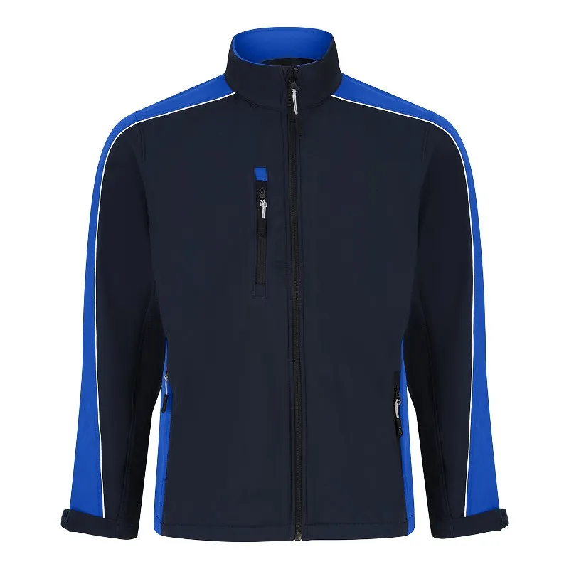 Orn Workwear Avocet Two-Tone Softshell Rain Jacket (Navy/Royal Blue)