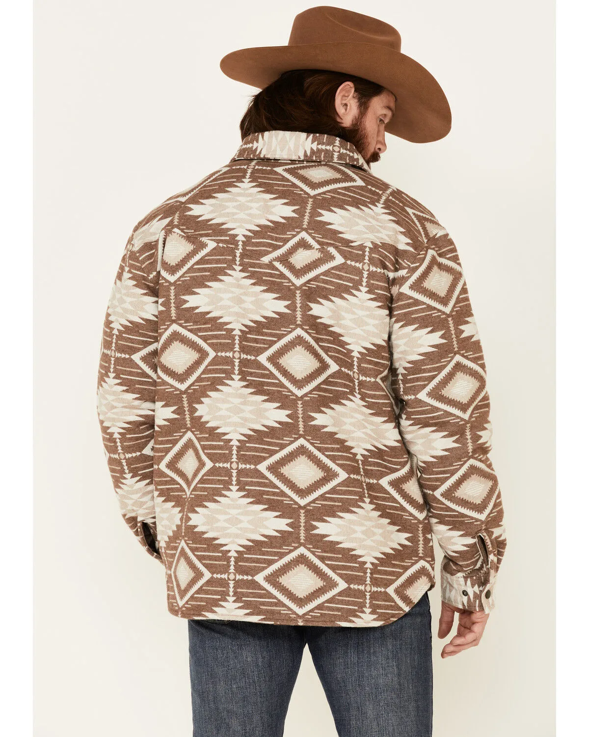 Outback Trading Co. Brown Ronan Southwestern Print Snap-Front Jacket