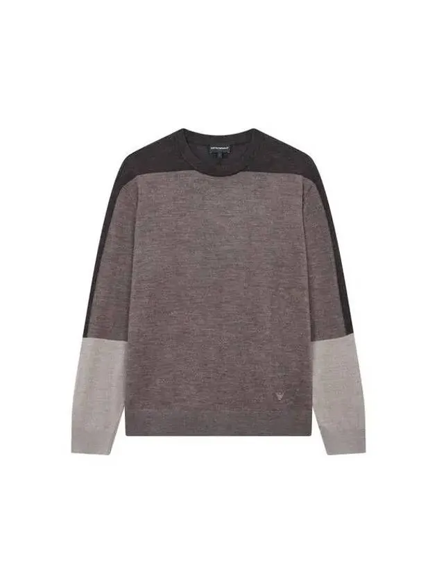 Overseas Station Season Big Chance 8 18 Men s Color Block Crew Neck Pullover Dark Brown 271618