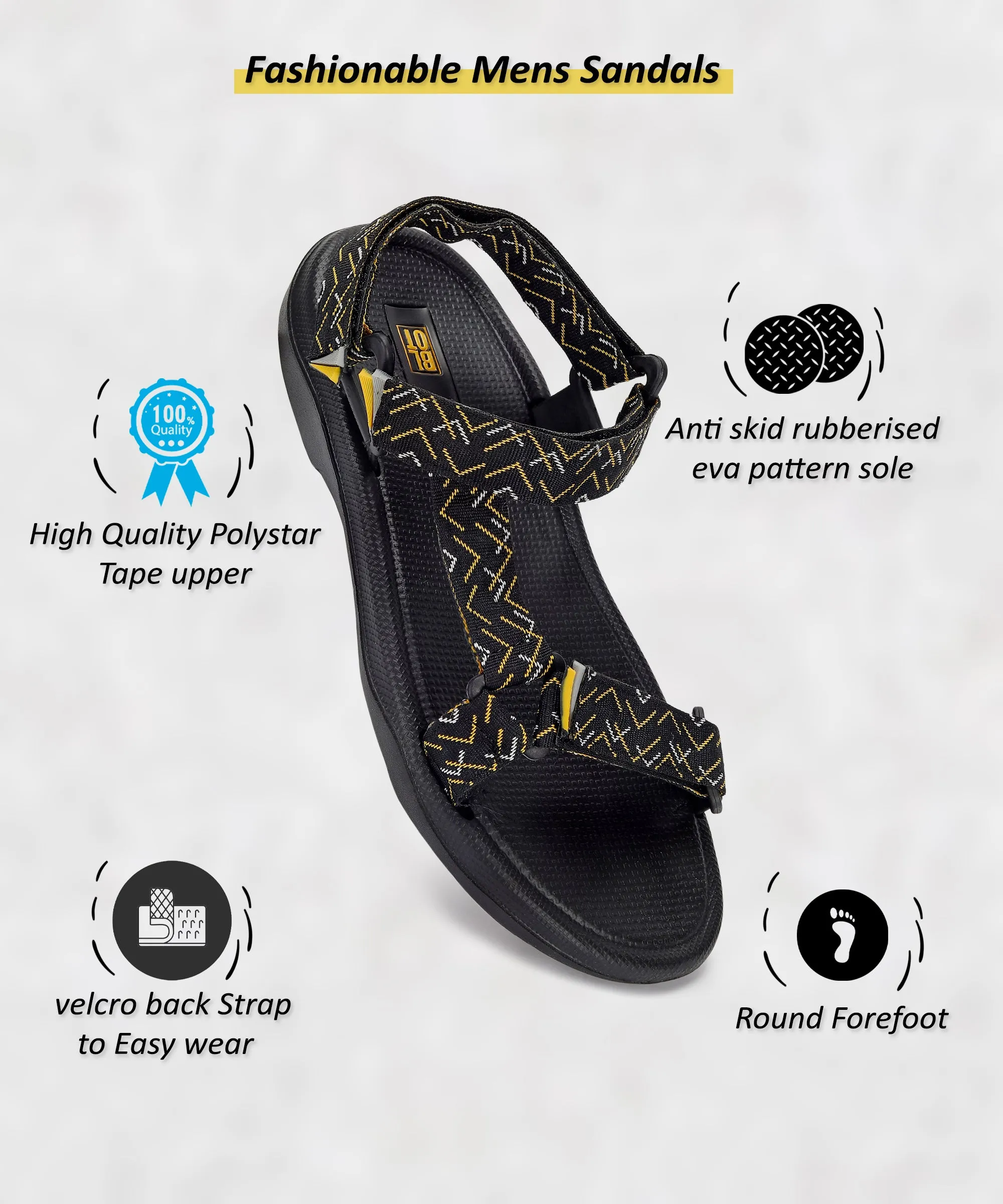 Paragon Blot EVK1416G Men Stylish Sandals | Comfortable Sandals for Daily Outdoor Use | Casual Formal Sandals with Cushioned Sol