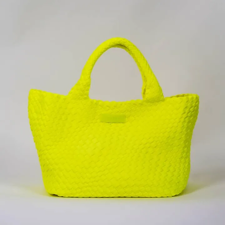 Parker & Hyde -  Woven Tote Bone Print Neon Yellow