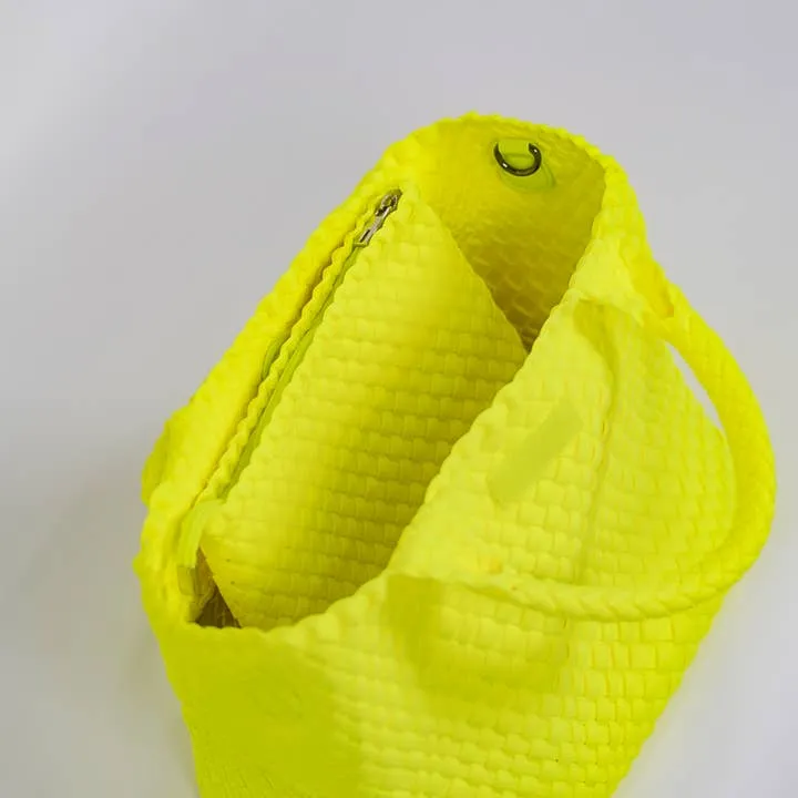 Parker & Hyde -  Woven Tote Bone Print Neon Yellow