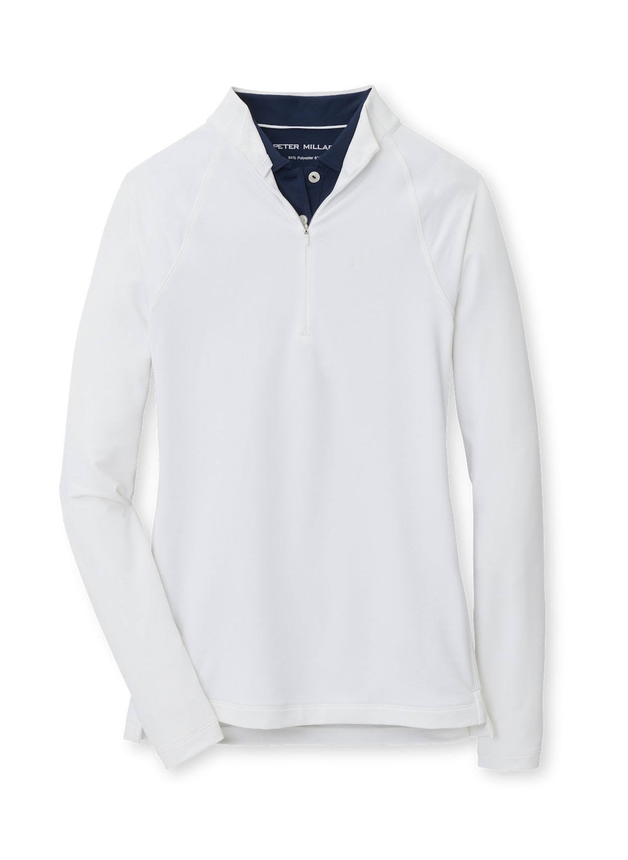 Personalized Peter Millar Women's White Raglan Sleeve Perth Layer Quarter-Zip Pullover Custom Logo