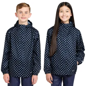 Peter Storm Kids Packable Waterproof Jacket Navy/White Polka Dot | Ultimate Outdoors