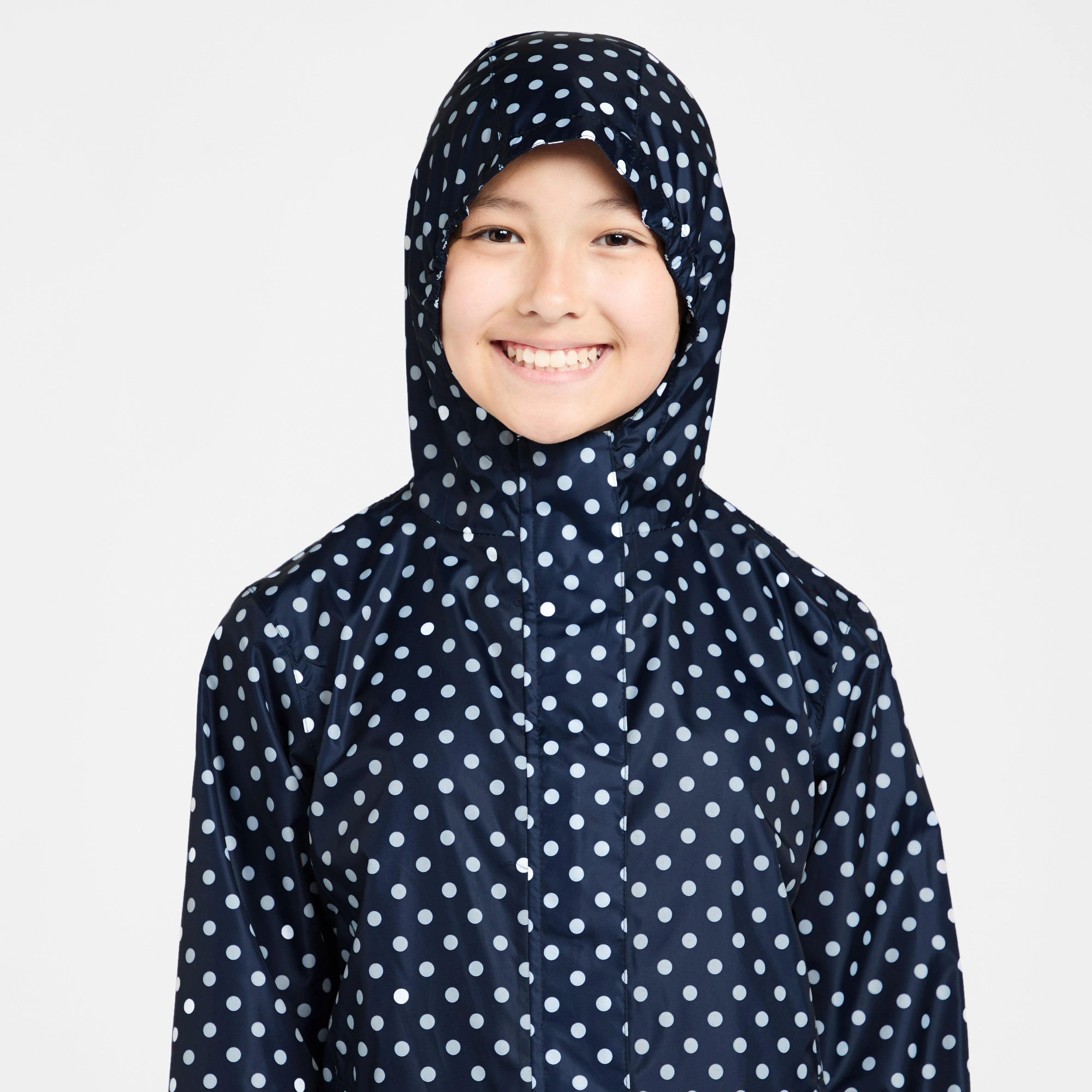 Peter Storm Kids Packable Waterproof Jacket Navy/White Polka Dot | Ultimate Outdoors