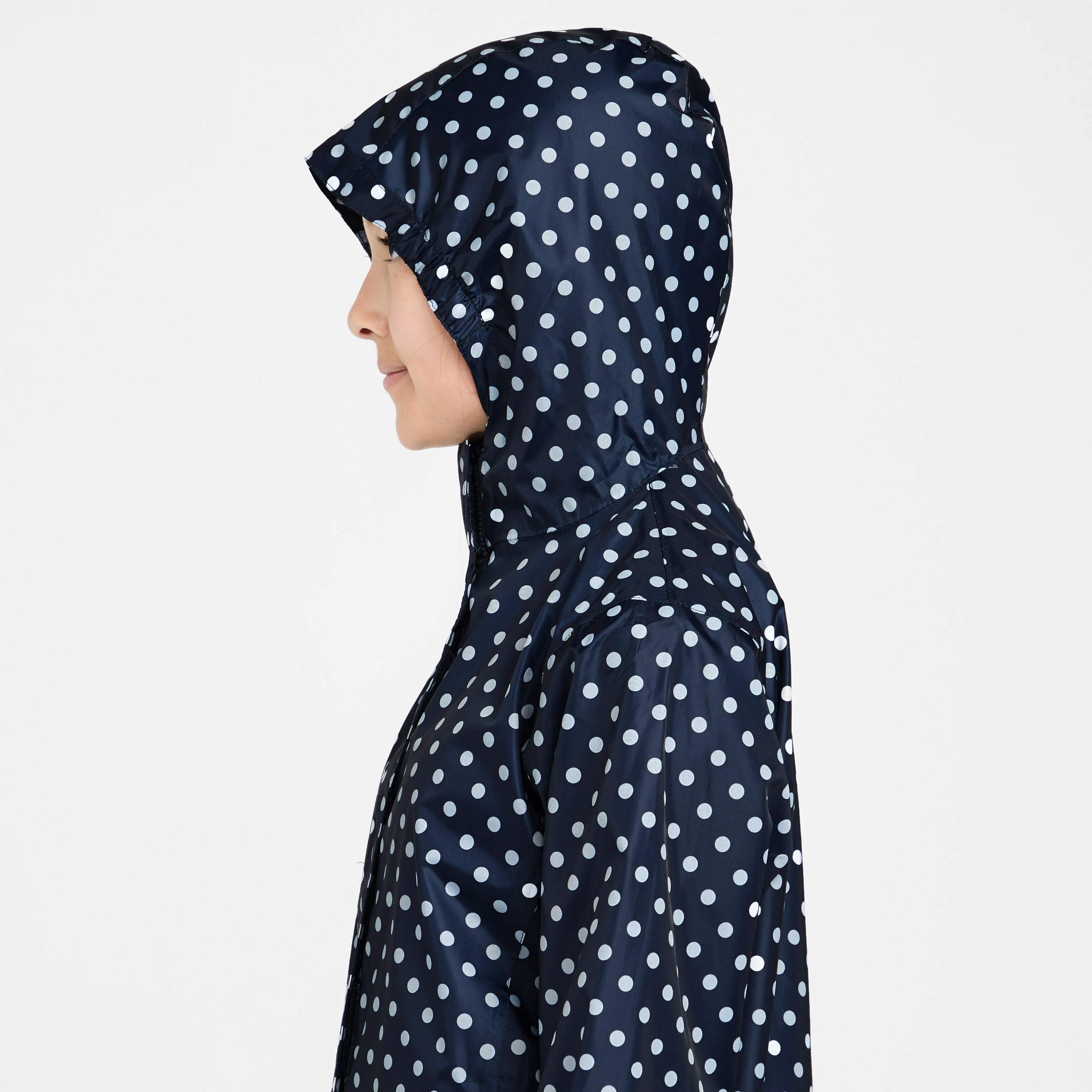 Peter Storm Kids Packable Waterproof Jacket Navy/White Polka Dot | Ultimate Outdoors