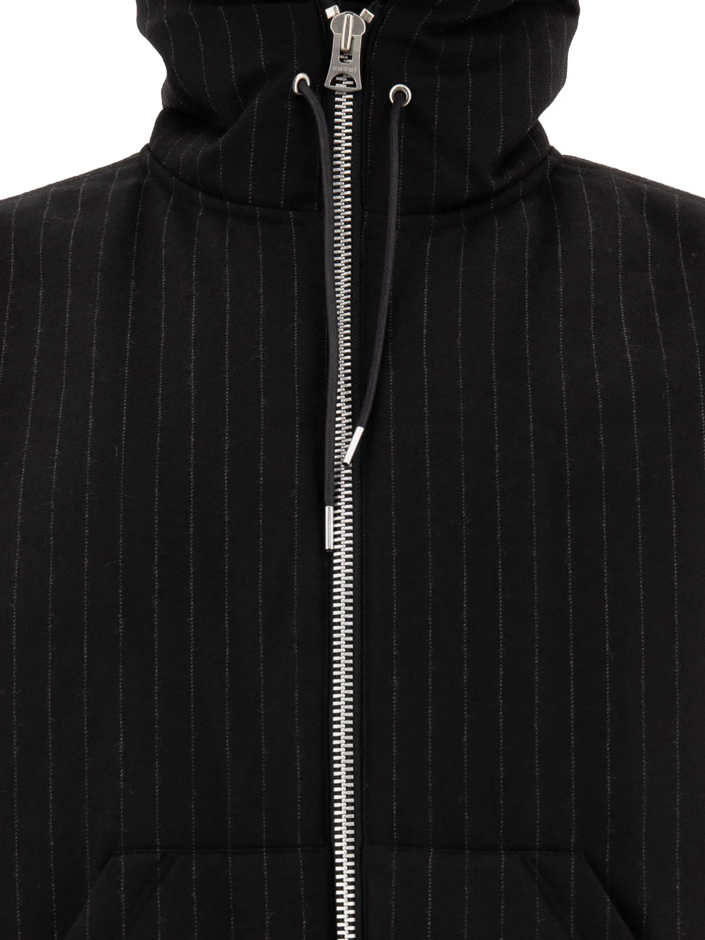 PINSTRIPED HOODED JACKET